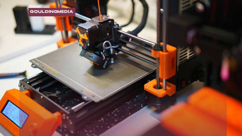 3D printer producing a prototype model for packaging design.