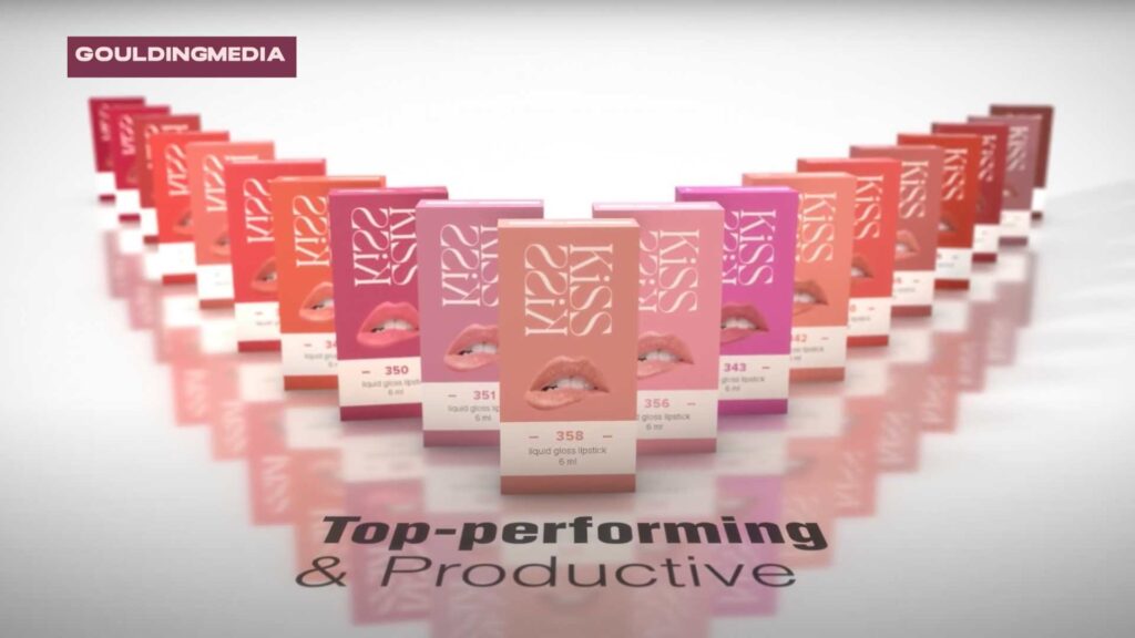 Multiple colour variants of lipstick boxes created using digital printing technology, showcasing vivid designs