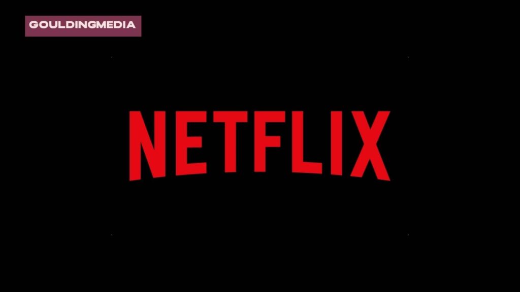 Red Netflix logo on a black background