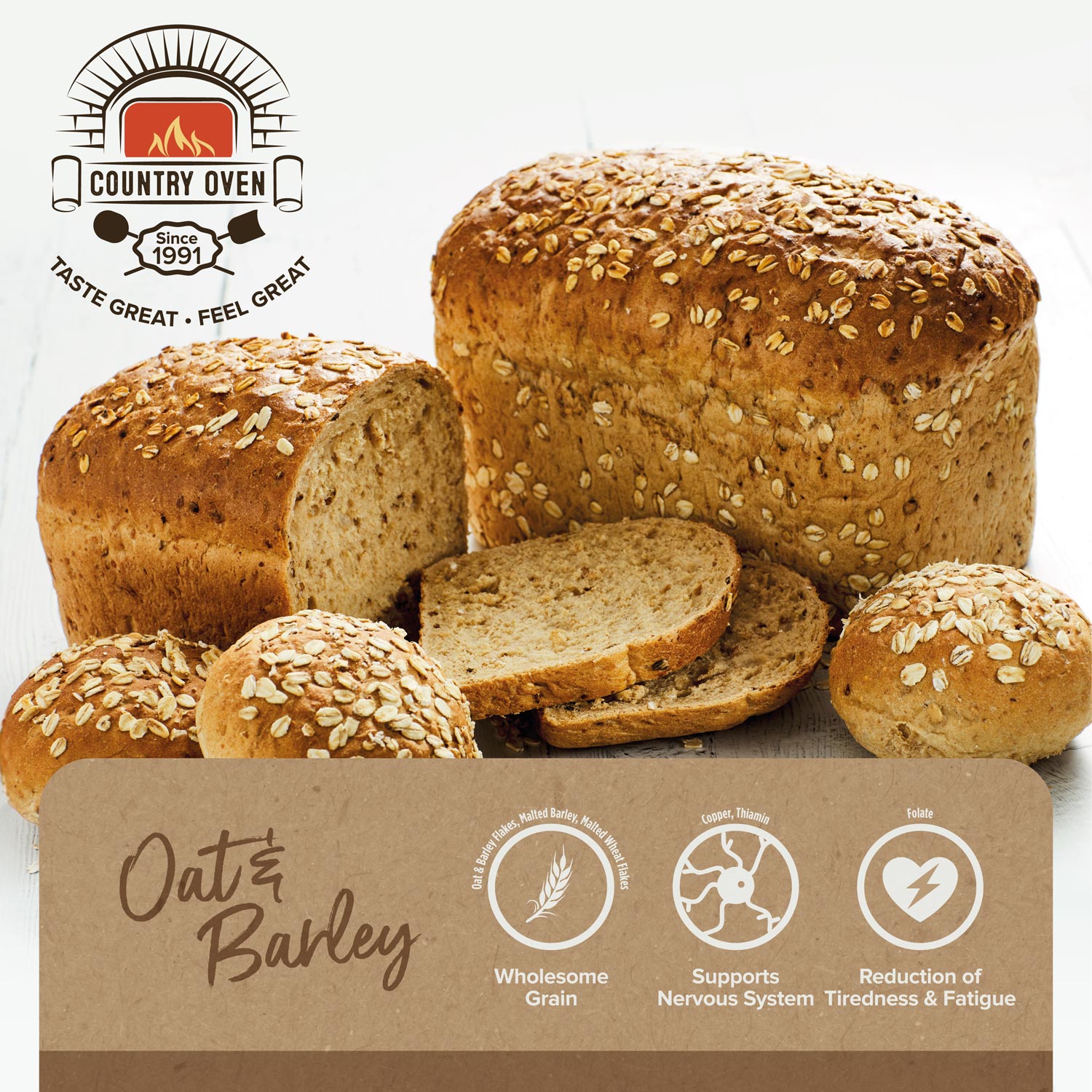 Oat & Barley Bread in recyclable flexible packaging