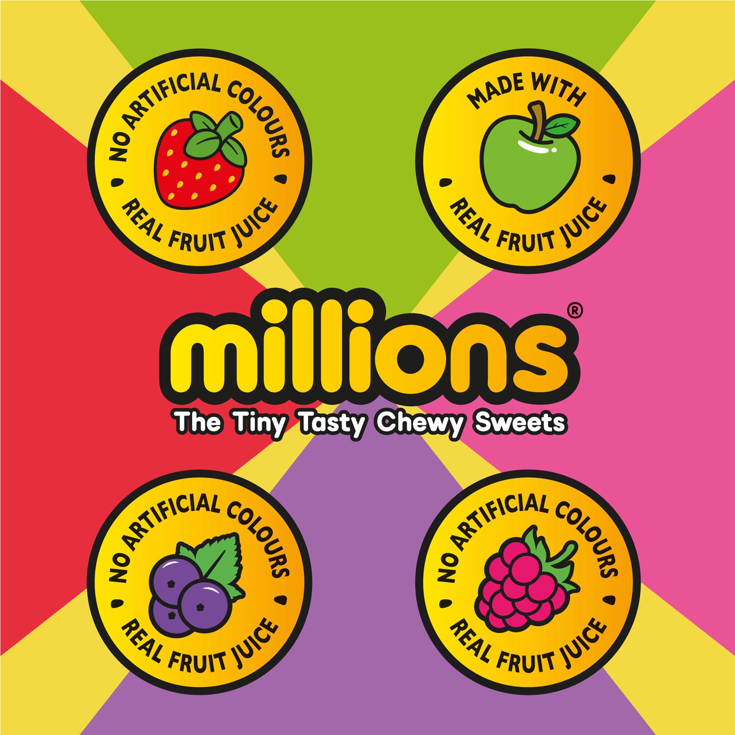 Millions Food Packaging Design - real fruit juice icons