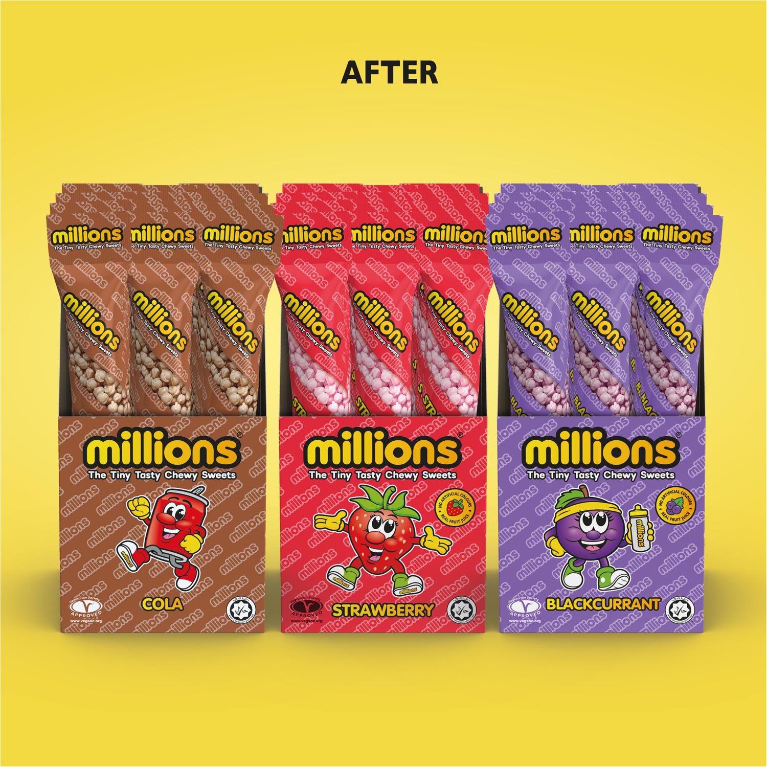 Millions Sweets Packaging Refresh After redesign