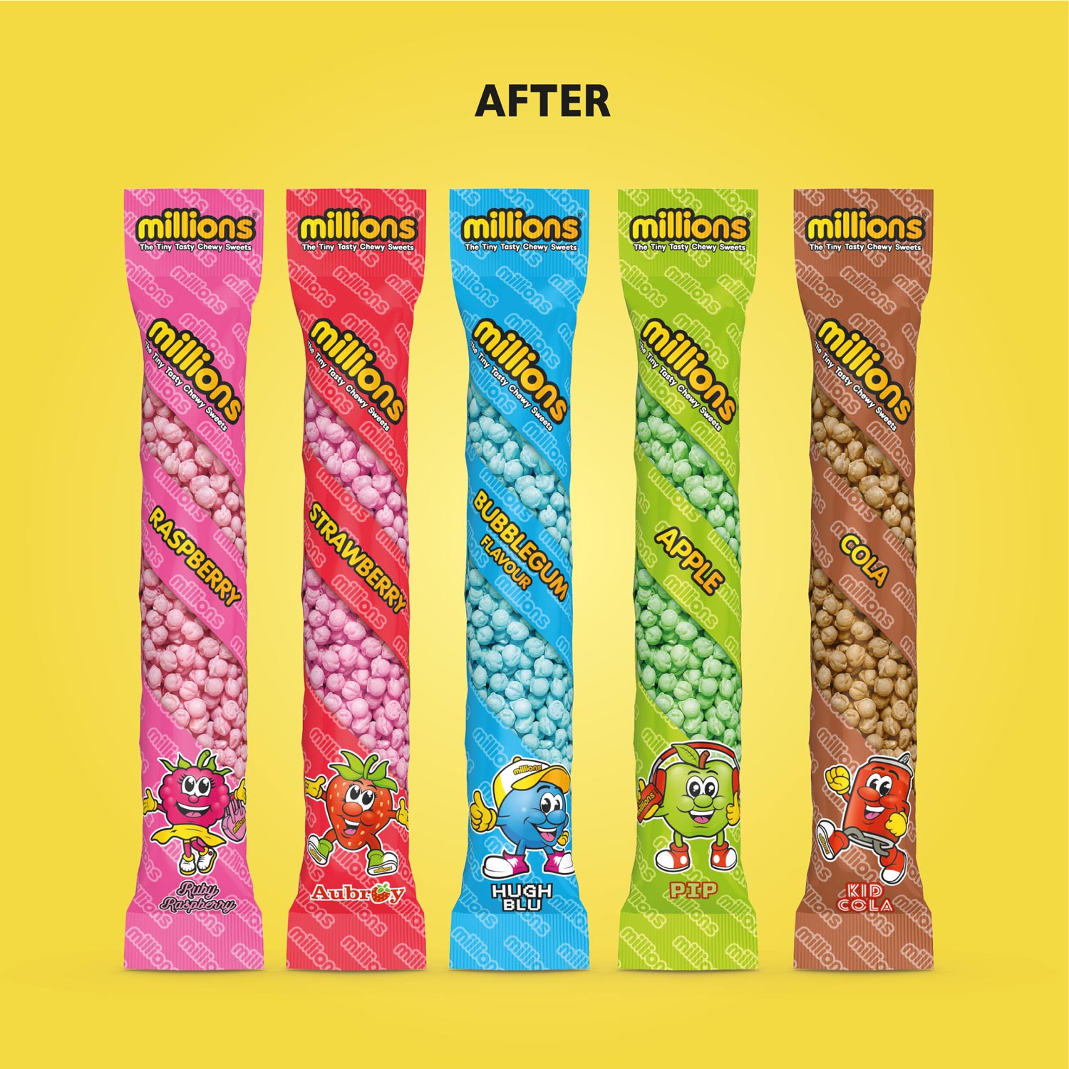 Millions Sweets Packaging Refresh After redesign