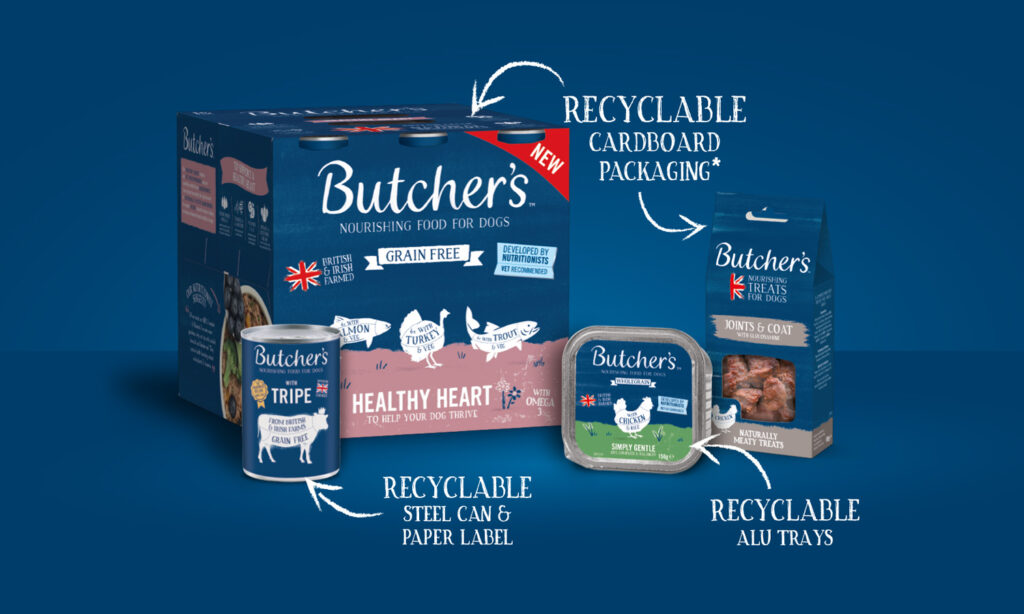 Sustainable Packaging Design for Butcher's Nourishing Food for Dogs