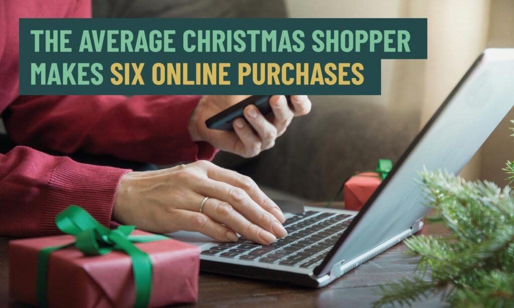 Festive retail trends. The average shopper makes size online Christmas gift purchases