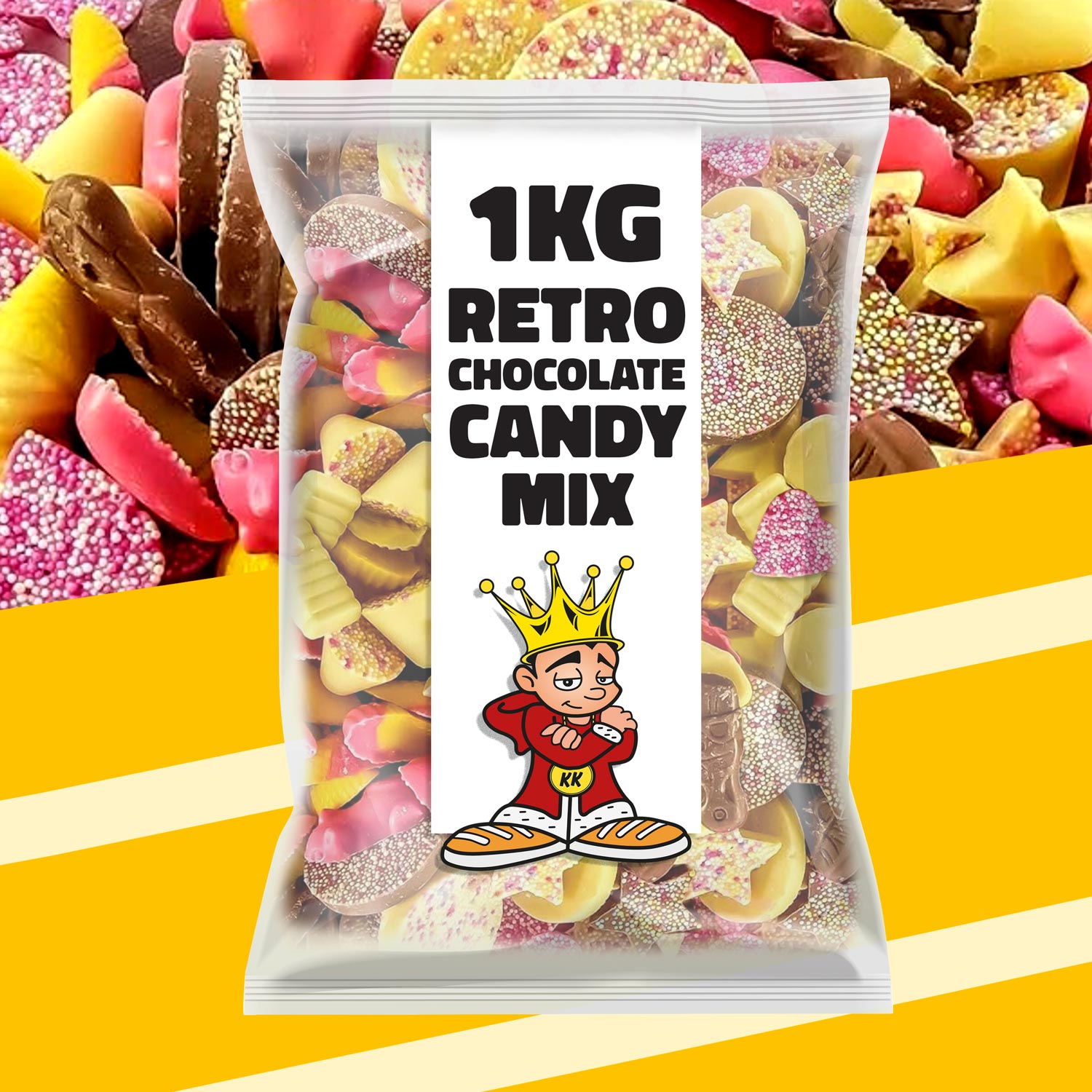 King Kandy Retro Chocolate Candy Mix Bag Packaging Design