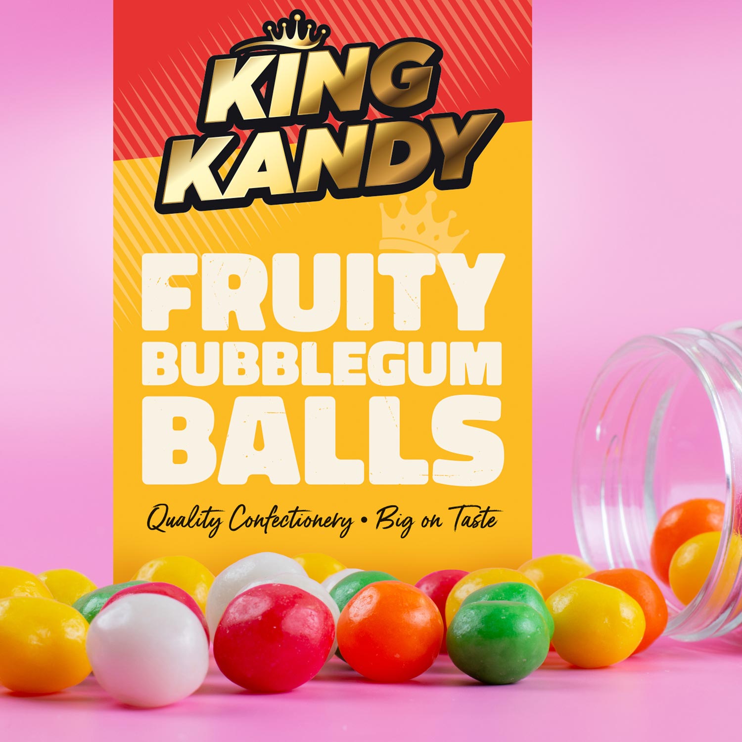 King Kandy Fruity Bubblegum Balls Packaging