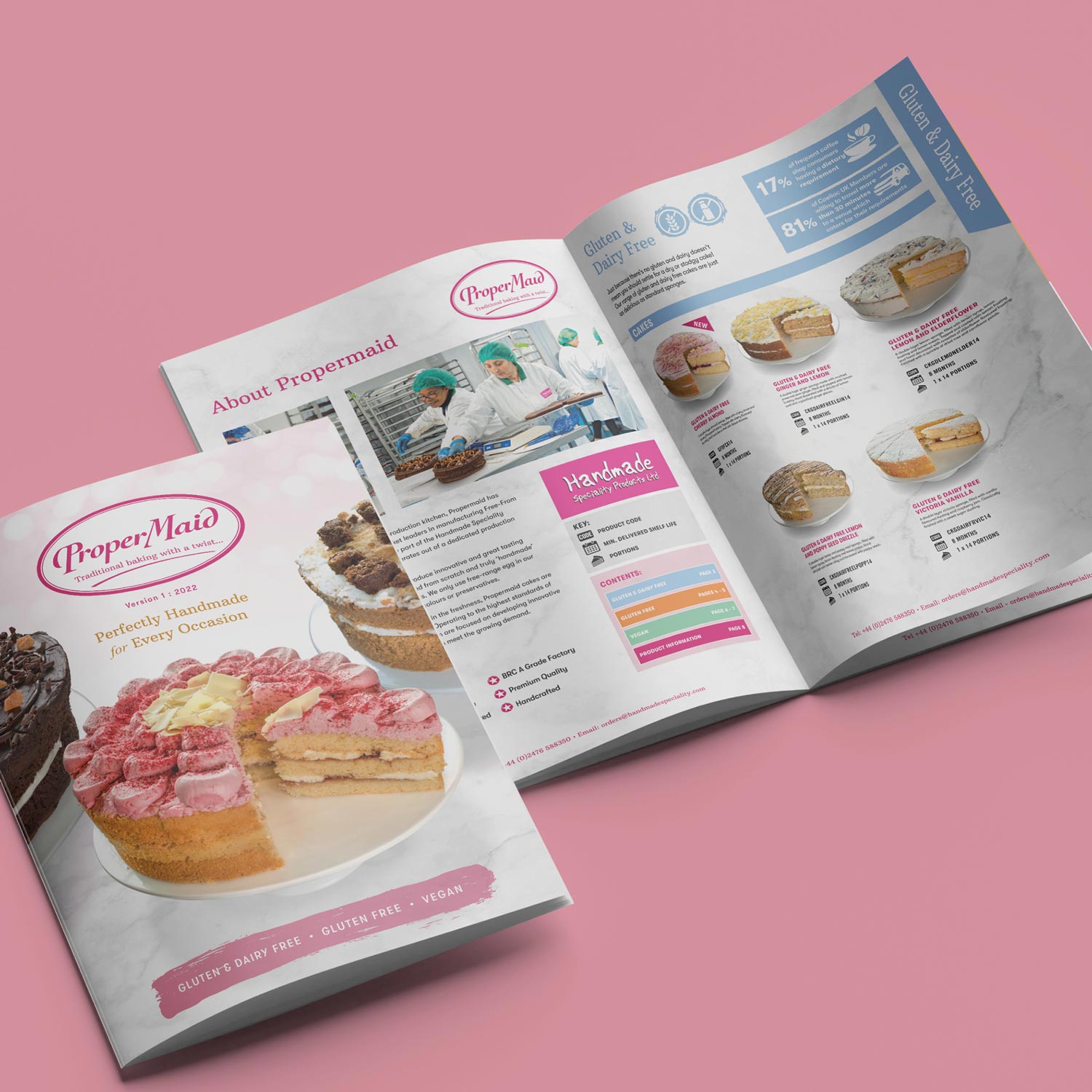 Propermaid Cakes Brochure layout Professional Brochure Design