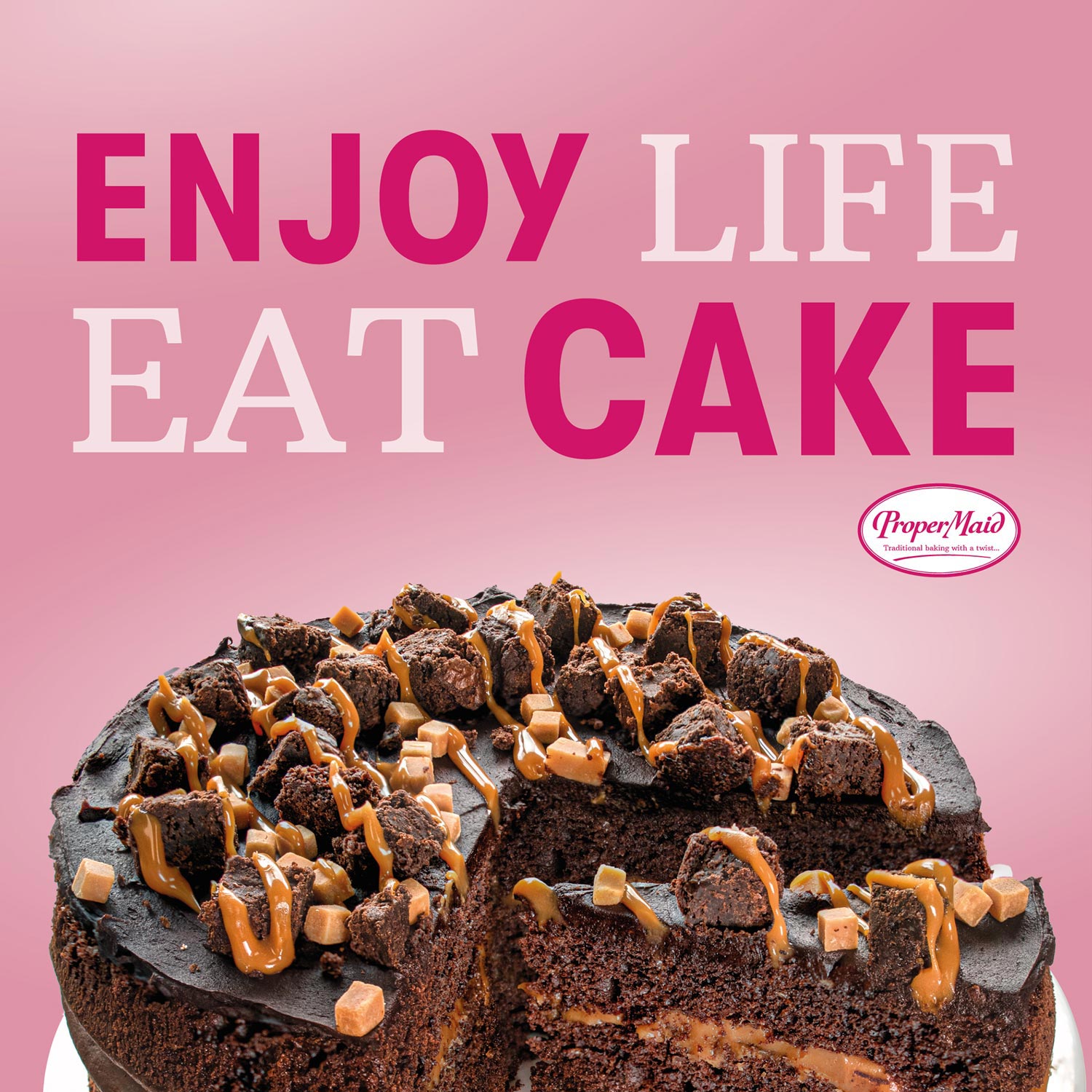 Enjoy Life Eat Cake! Stylish Marketing Image