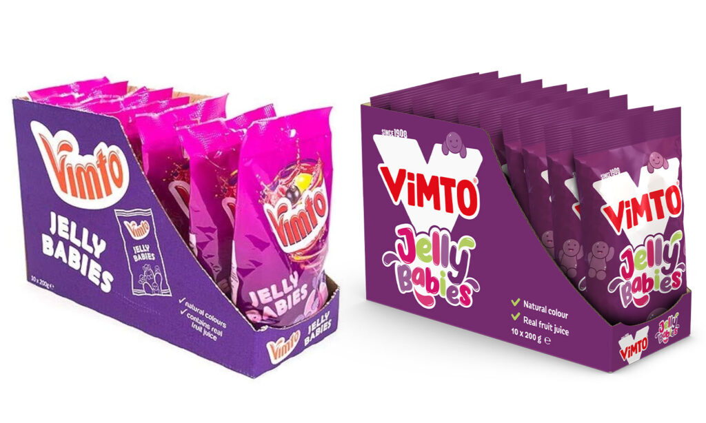 Vimto Jelly Babies SRP Shelf Ready Packaging visuals comparison with photography - branding solutions for cpg brands